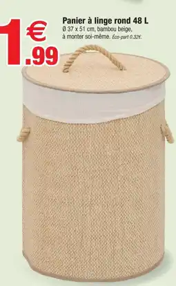 Bazarland Panier à linge rond 48 l offre
