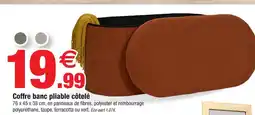 Bazarland Coffre banc pliable côtelé offre