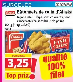 Norma Findus bâtonnets de colin d’alaska offre
