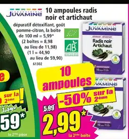 Norma Juvamine 10 ampoules radis noir et artichaut offre