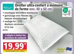 Norma Ortho-vital oreiller ultra-confort à mémoire de forme offre