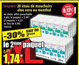 Norma Lalynea 20 étuis de mouchoirs aloe vera ou menthol offre