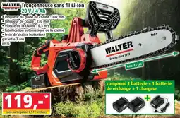 Norma Walter tronçonneuse sans fil li-ion 20 v / 4 ah offre