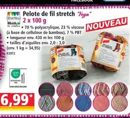 Norma Createlli pelote de fil stretch “yoga” 2 x 100 g offre