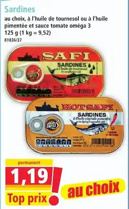 Norma Safi sardines offre