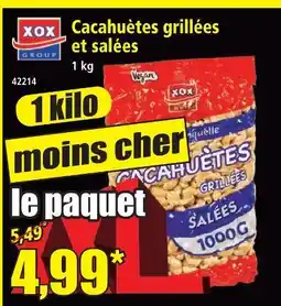 Norma Xox group cacahuètes grillées et salées offre