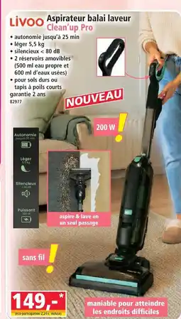 Norma Livoo aspirateur balai laveur clean'up pro offre
