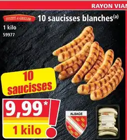 Norma 10 saucisses blanches offre