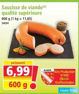 Norma Saucisse de viande qualité supérieure offre