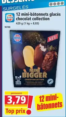 Norma Riva 12 mini-bâtonnets glacés chocolat collection offre