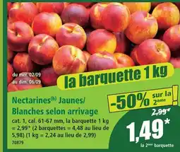 Norma Nectarines jaunes/ blanches selon arrivage offre