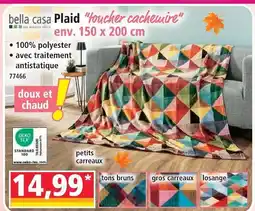 Norma Bella casza plaid toucher cachemire petits carreaux offre