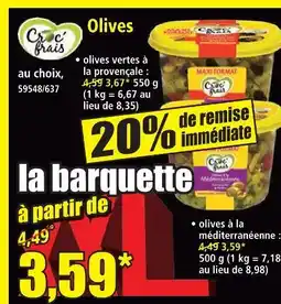 Norma Croc' frais olives vertes à la provençale offre