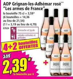 Norma Les armes de france aop grignan-les-adhémar rosé offre