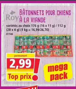 Norma Roy bâtonnets pour chiens à la viande offre