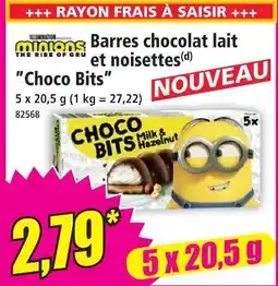 Norma Illumination presents minions the rise of gru barres chocolat lait et noisettes choco bits offre