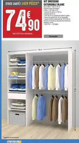 Brico Cash Dim - kit dressing exteigible blanc offre
