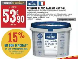 Brico Cash Ripolin - peinture blanc parfait mat 10 l offre
