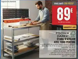 Brico Cash Fischer darex - établi d'atelier avec fond perforé offre