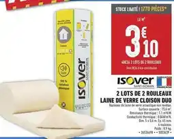 Brico Cash Isover - 2 lots de 2 rouleaux laine de verre offre