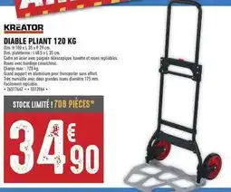 Brico Cash Kreator diable pliant 120 kg offre