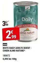 Gamm vert Almo nature - boite daily adulte boeuf chien offre