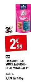 Gamm vert Vitakraft - friandise cat yums saumon chat offre