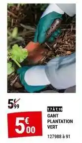 Gamm vert Plantation - gant vert offre