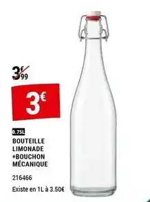 Gamm vert Bouteille limonade +bouchon mécanique offre