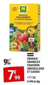 Gamm vert Engrais granules fraisiers groseilliers et cassis offre