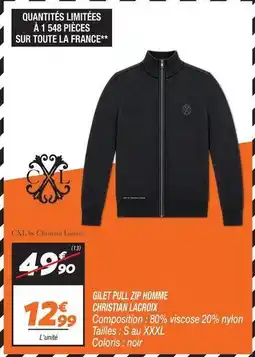 Netto Gilet pull zip homme christian lacrix offre
