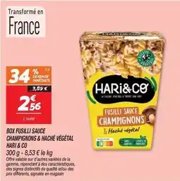 Netto Hari & co - box fusilli sauce champignons & hache vegetal offre