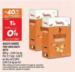 Netto Biscuits fourrés pour chien adulte offre