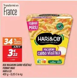 Netto Hari & co - box macaroni carbo végétale format maxi offre