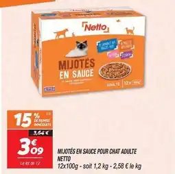 Netto Netto - mijotés en sauce pour chat adulte offre