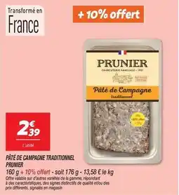 Netto Prunier - pâté de campagne traditionnel offre