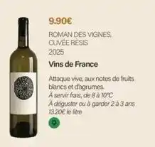 Monoprix Roman des vignes, cuvée résis 2025 offre