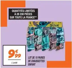 Netto Stitch - lot de 15 paires de chaussettes enfant offre