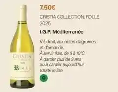 Monoprix Cristia collection, rolle 2025 i.g.p. mediterranee offre