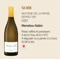 Monoprix Antoine de la farge - , grand vin 2025 offre