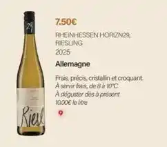 Monoprix Rheihhessen horizn29, riesling 2025 offre