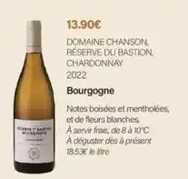 Monoprix Domaine chanson - , réserve du bastion, chardonnay 2022 offre