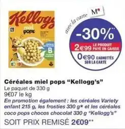 Monoprix Kellogg's - céréales miel pops offre