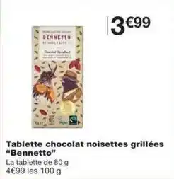 Monoprix Tablette chocolat noisettes grillées offre