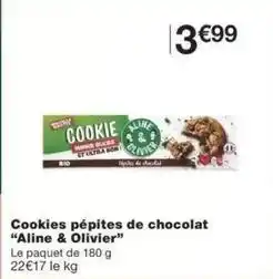 Monoprix Aline & olivier - cookies pépites de chocolat offre