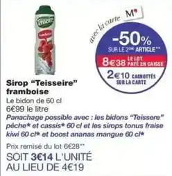 Monoprix Teisseire - sirop framboise offre