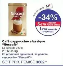 Monoprix Nescafé - café cappuccino classique offre
