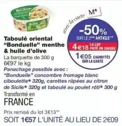 Monoprix Bonduelle - taboulé oriental bonduelle menthe & huile d'olive offre