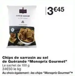 Monoprix Chips de sarrasin au sel de guérande offre