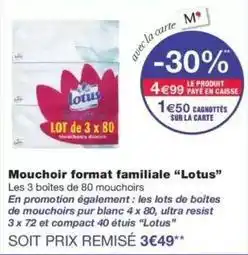 Monoprix Lotus - mouchoir format familiale offre